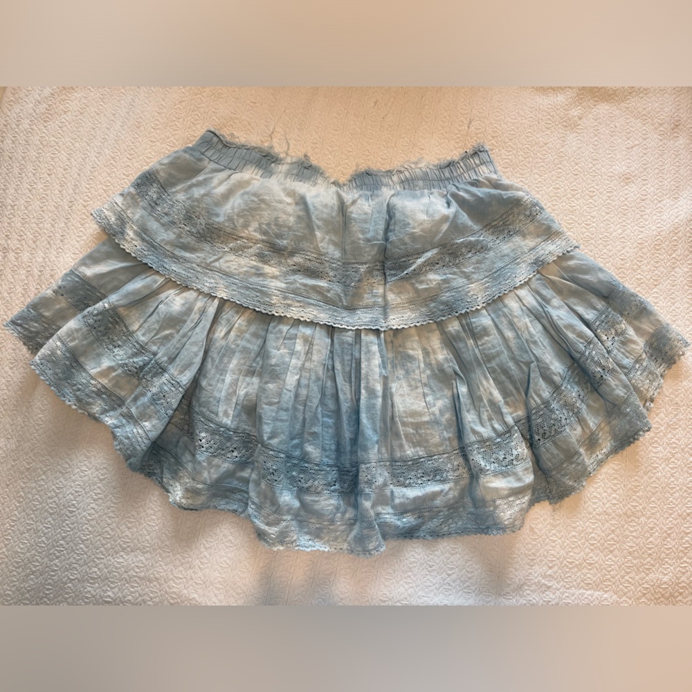 Love shack mini ruffle skirt blue